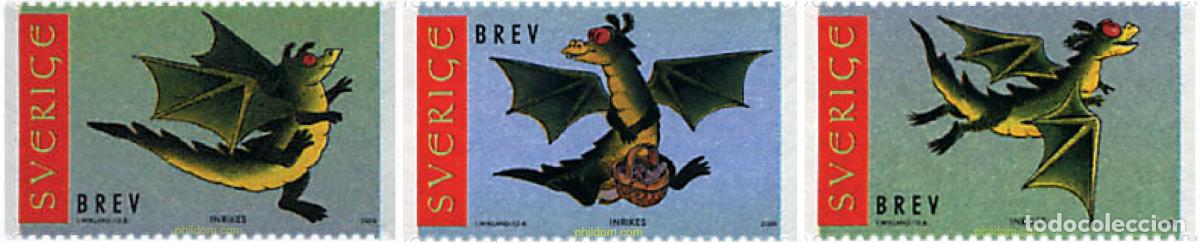 Sellos: 67628 MNH SUECIA 2000 A&Ntilde;O LUNAR CHINO - A&Ntilde;O DEL DRAGON