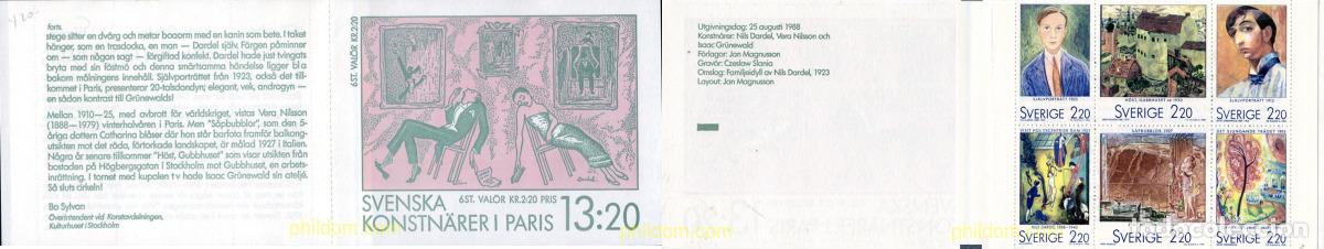 Sellos: 106930 MNH SUECIA 1988 CENTENARIO DEL NACIMIENTO DE PINTORES SUECOS