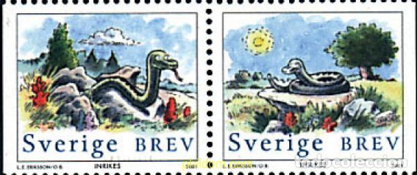 Sellos: 4812 MNH SUECIA 2001 A&Ntilde;O LUNAR CHINO - A&Ntilde;O DE LA SERPIENTE