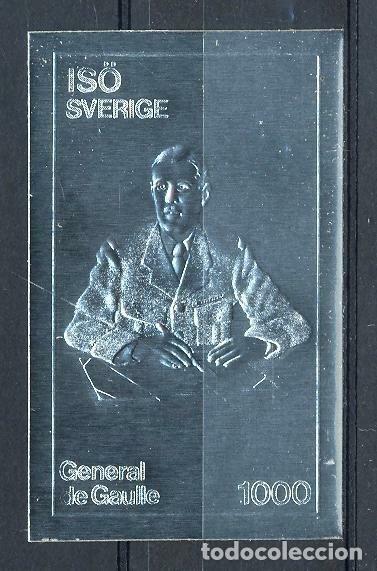 Sellos: SUECIA 1979 STAMP MNH IMPERF SILVER GENERAL CHARLES DE GAULLE