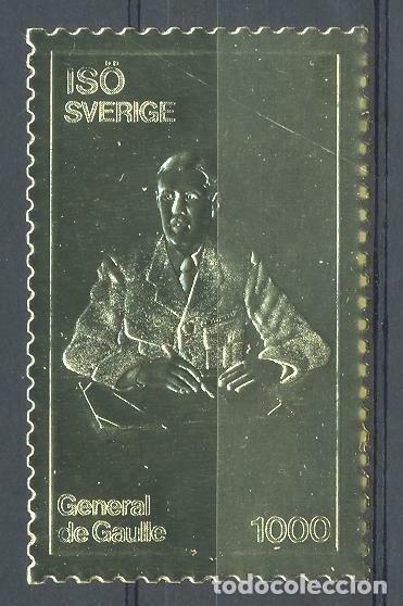 Sellos: ISO SUECIA 1979 STAMP MNH GOLD GENERAL CHARLES DE GAULLE