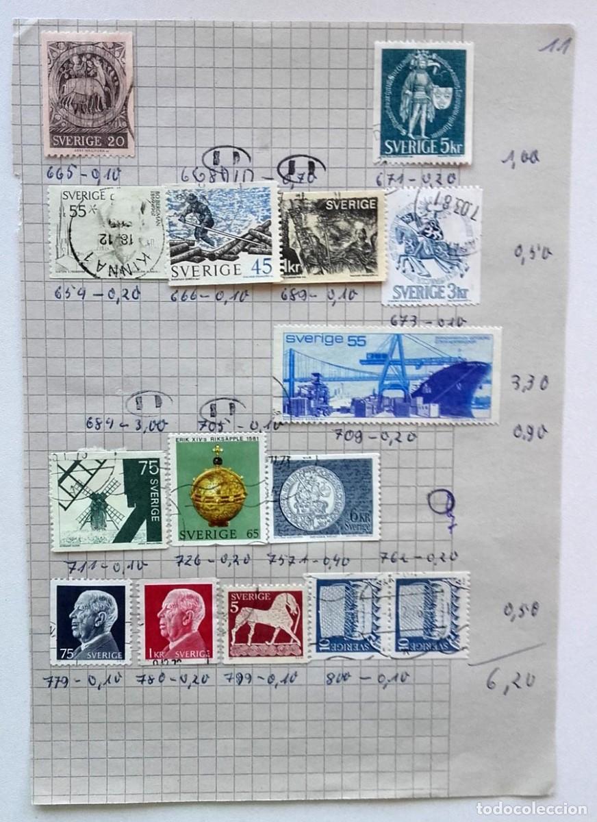 Sellos: Suecia 15 sellos en p&aacute;ginas de &aacute;lbum Sverige