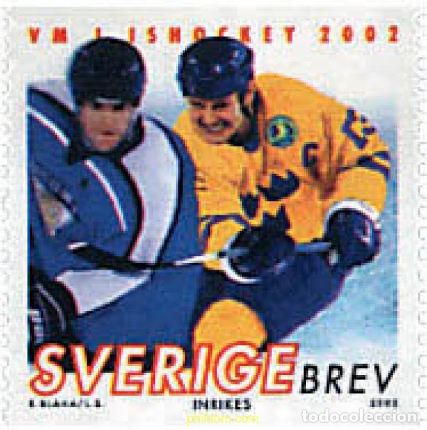 Sellos: 87663 MNH SUECIA 2002 CAMPEONATO DEL MUNDO DE HOCKEY SOBRE HIELO