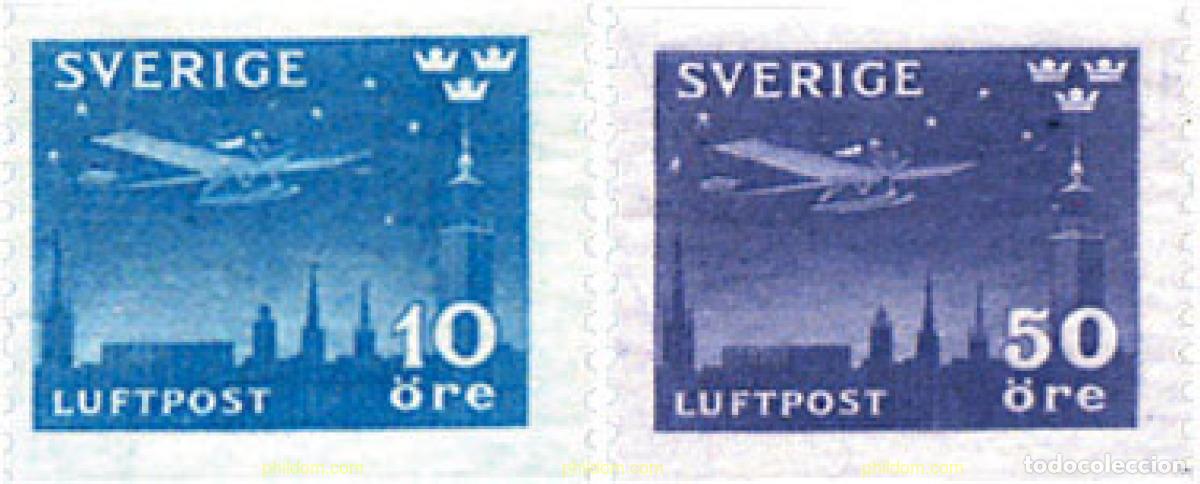 Sellos: 105879 MNH SUECIA 1930 INAUGURACION DEL SERVICIO POSTAL AEREO NOCTURNO