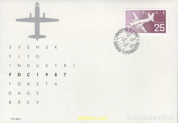 Sellos: 435489 MNH SUECIA 1987 INDUSTRIA AERONAUTICA SUECA