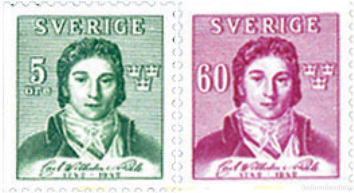 Sellos: 105961 MNH SUECIA 1942 200 ANIVERSARIO DEL NACIMIENTO DE CARL WILHEM VON SCHEELE