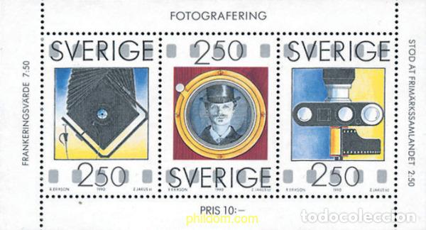 Sellos: 369118 MNH SUECIA 1990 150 ANIVERSARIO DE LA FOTOGRAFIA