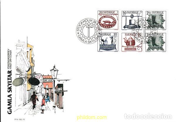 Sellos: 544433 MNH SUECIA 1985 ROTULOS ANTIGUOS DE TIENDAS