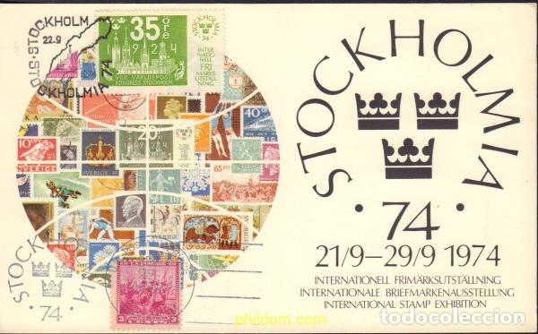 Sellos: 589378 MNH SUECIA 1974 STOCKHOLMIA 74. EXPOSICION FILATELICA INTERNACIONAL