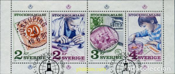 Sellos: 349305 USED SUECIA 1986 STOCKHOLMIA 86. EXPOSICION FILATELICA INTERNACIONAL