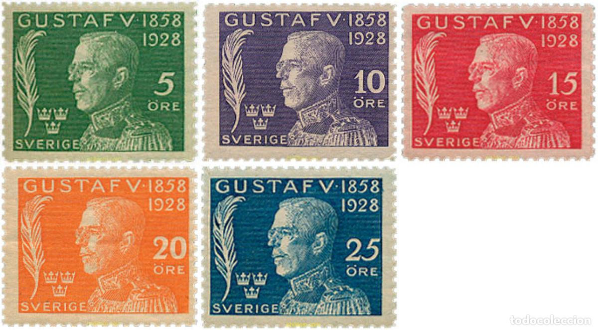 Sellos: 106495 MNH SUECIA 1928 REY GUSTAVO V