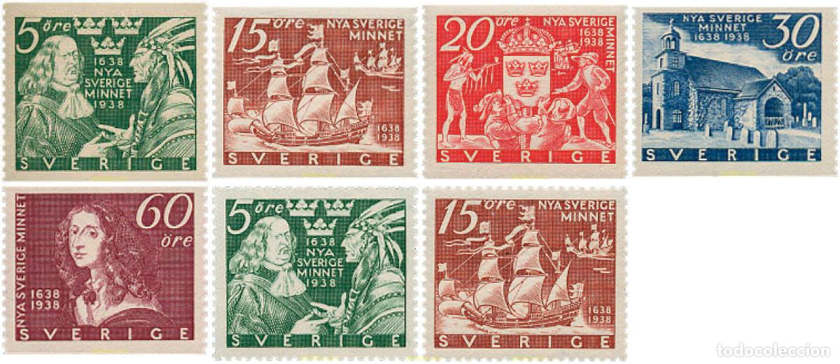 Sellos: 363454 HINGED SUECIA 1938 3 CENTENARIO DE LA FUNDACION DE LA COLONIA &rdquo;NUEVA SUECIA&rdquo;