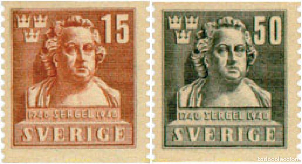 Sellos: 106934 MNH SUECIA 1940 BICENTENARIO DEL NACIMIENTO DEL ESCULTOR J. T. SERGELL