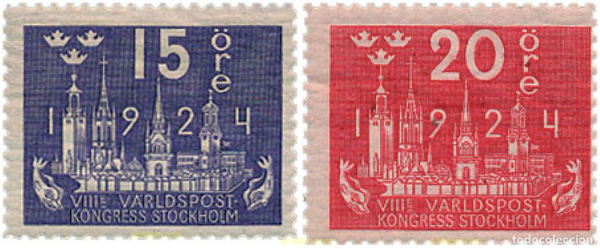 Briefmarken: 660537 USED SUECIA 1924 8 CONGRESO DE LA UPU