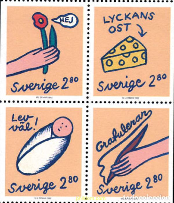 Sellos: 112930 MNH SUECIA 1992 FELICITACIONES