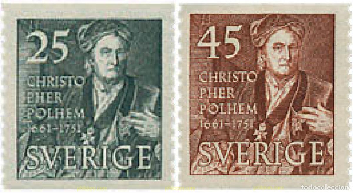 Sellos: 107262 MNH SUECIA 1951 BICENTENARIO DE LA MUERTE DE CHRISTOPHER POLHEM