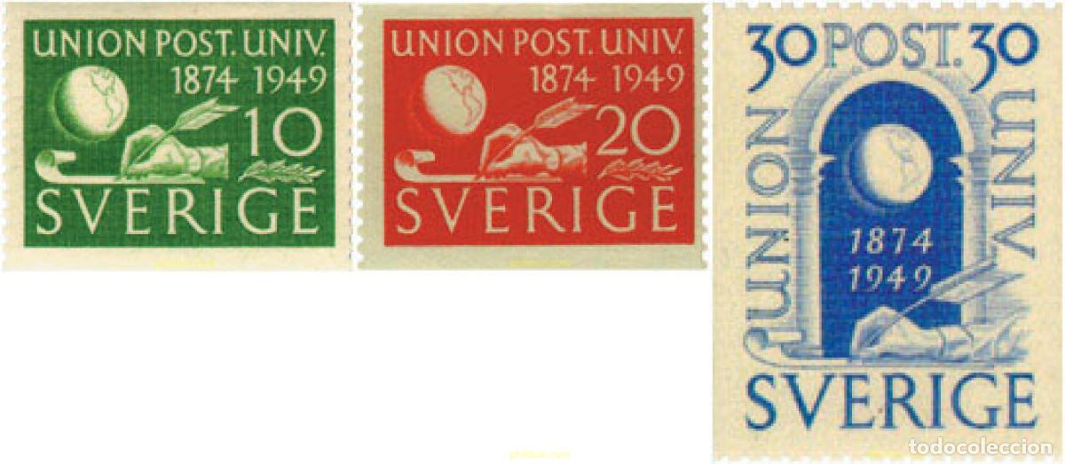 Sellos: 107225 MNH SUECIA 1949 75 ANIVERSARIO DE LA UPU