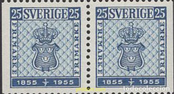Sellos: 660522 MNH SUECIA 1955 CENTENARIO DEL PRIMER SELLO DE SUECIA