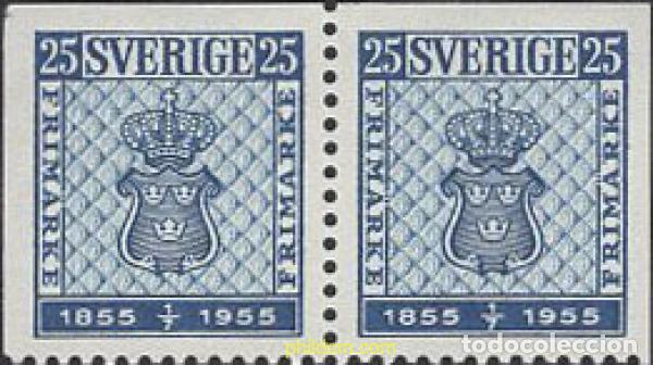 Sellos: 660523 MNH SUECIA 1955 CENTENARIO DEL PRIMER SELLO DE SUECIA
