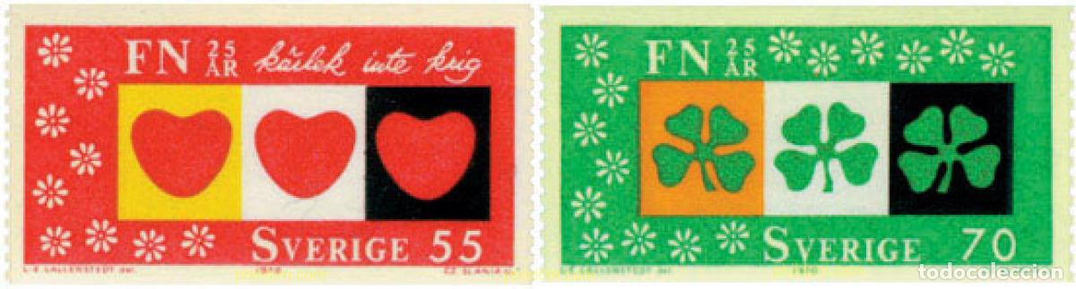 Sellos: 108526 MNH SUECIA 1970 25 ANIVERSARIO DE LAS NACIONES UNIDAS