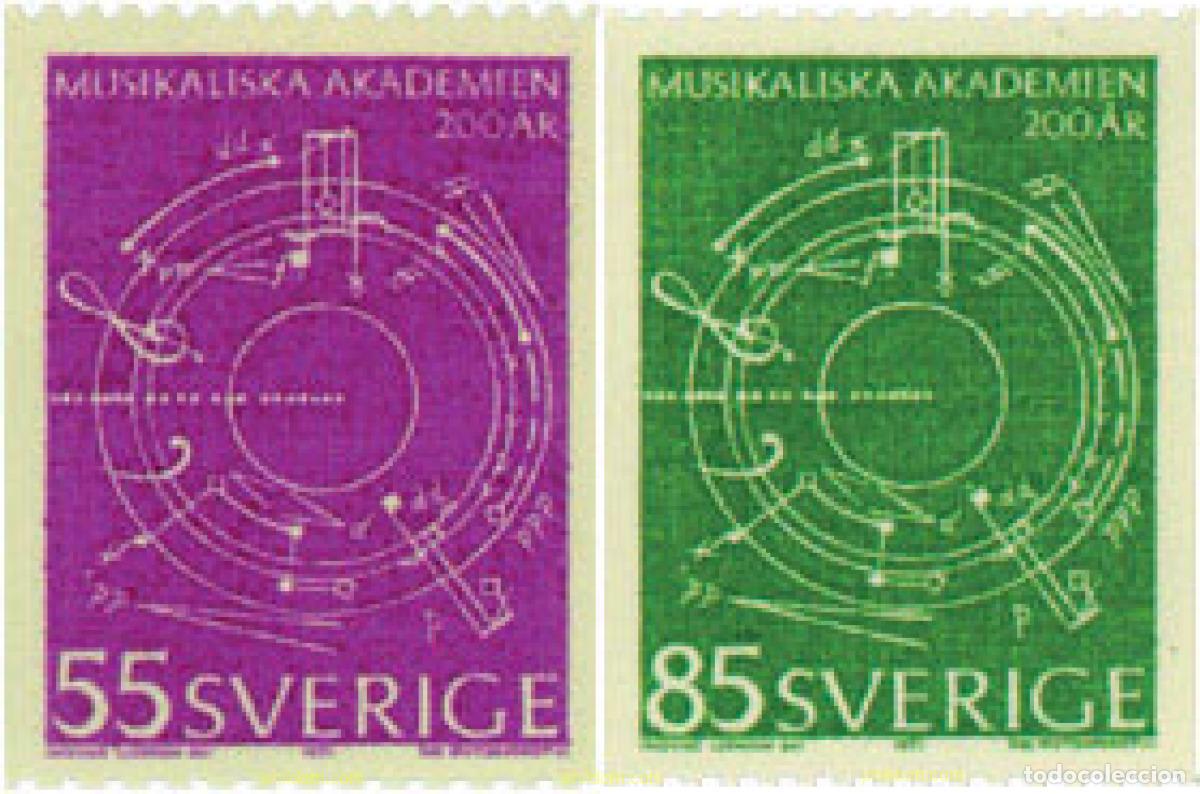 Sellos: 108719 MNH SUECIA 1971 BICENTENARIO DE LA REAL ACADEMIA DE MUSICA