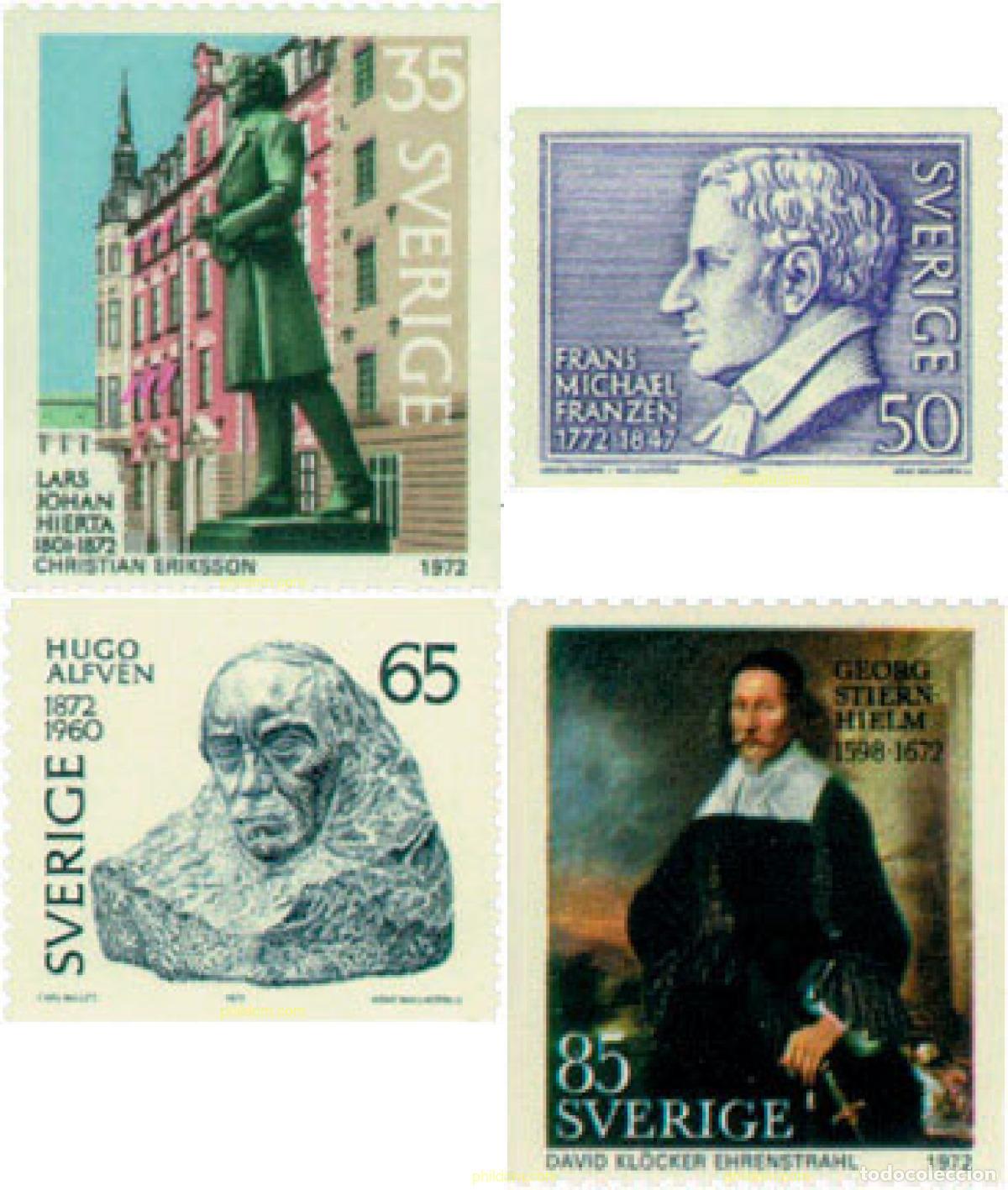 Sellos: 109000 MNH SUECIA 1972 ANIVERSARIOS DE PERSONAJES CELEBRES