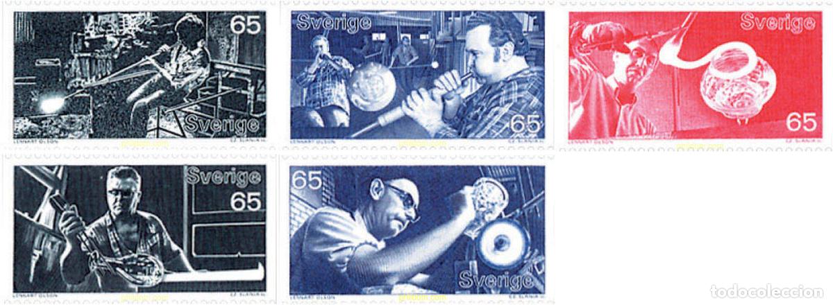 Sellos: 109001 MNH SUECIA 1972 LA FABRICACI&Oacute;N DE VIDRIO EN SUECIA