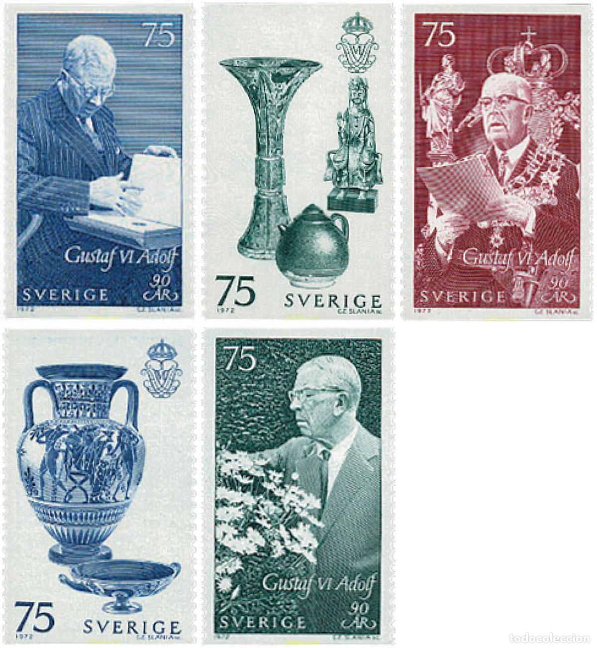 Sellos: 109025 MNH SUECIA 1972 90 ANIVERSARIO DEL REY GUSTAVO VI ADOLFO