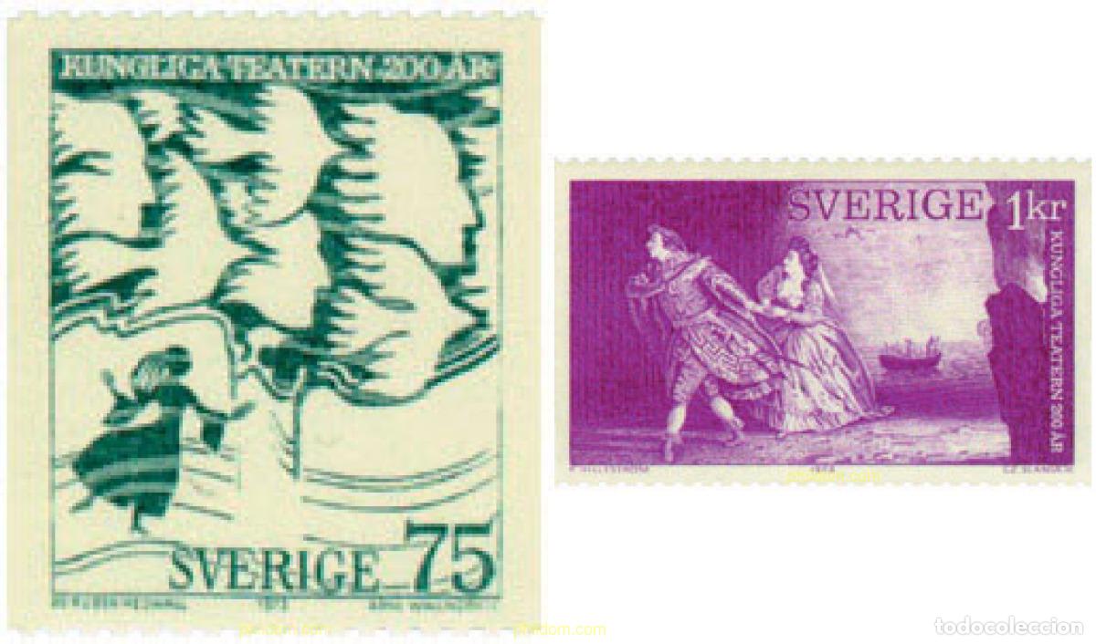 Sellos: 109081 MNH SUECIA 1973 BICENTENARIO DEL TEATRO REAL. ESCENAS DE OPERA