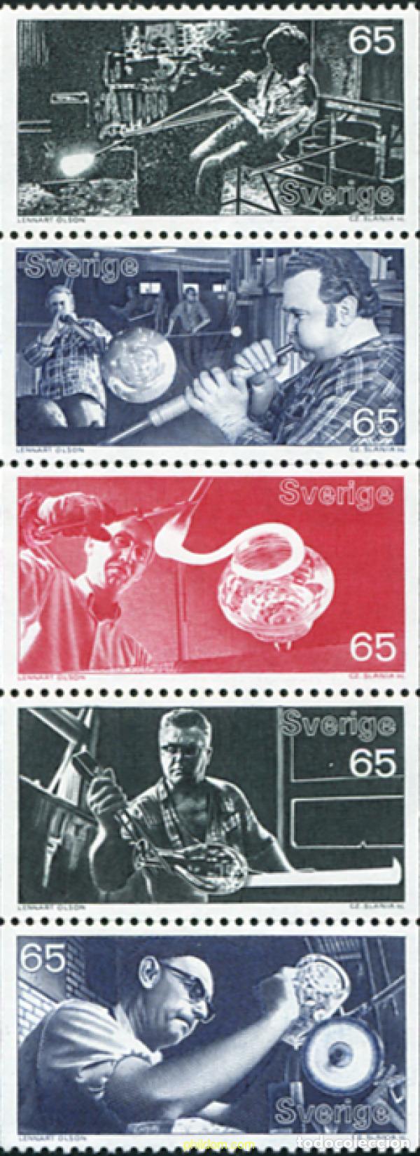Sellos: 109003 MNH SUECIA 1972 LA FABRICACI&Oacute;N DE VIDRIO EN SUECIA