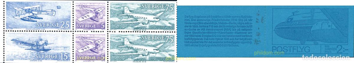 Sellos: 109019 MNH SUECIA 1972 RETROSPECTIVA DE AVIONES POSTALES