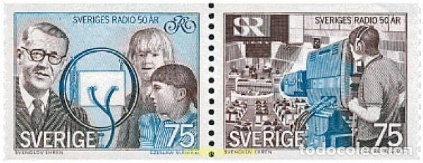 Sellos: 109253 MNH SUECIA 1974 50 ANIVERSARIO DE LA RADIO