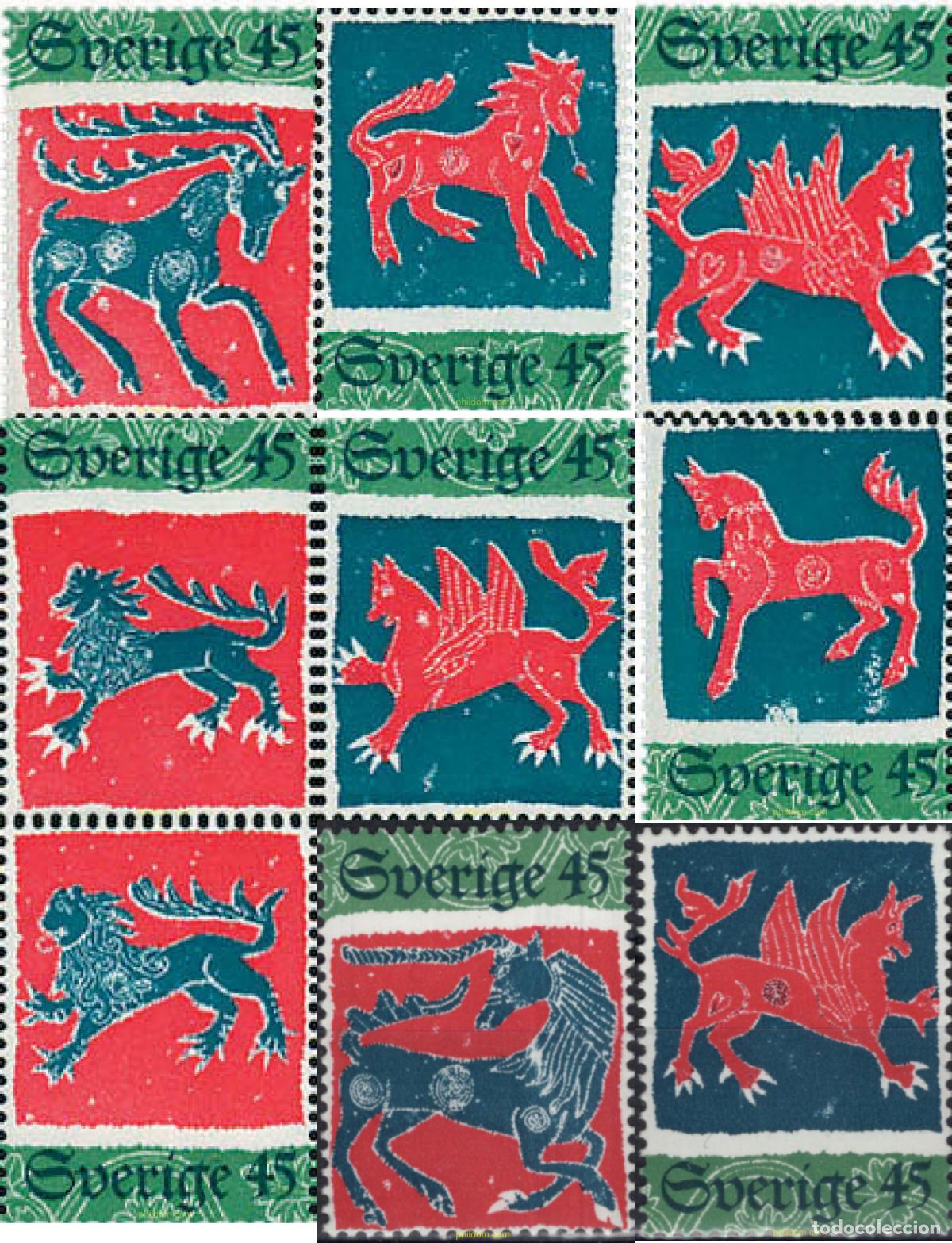 Sellos: 113123 MNH SUECIA 1974 NAVIDAD. GRANDES BORDADOS DE LANA DEL SIGLO XV Y XVI
