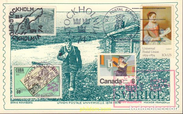 Sellos: 589376 MNH SUECIA 1974 CENTENARIO DE LA UNION POSTAL UNIVERSAL