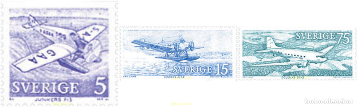Sellos: 240053 MNH SUECIA 1972 RETROSPECTIVA DE AVIONES POSTALES