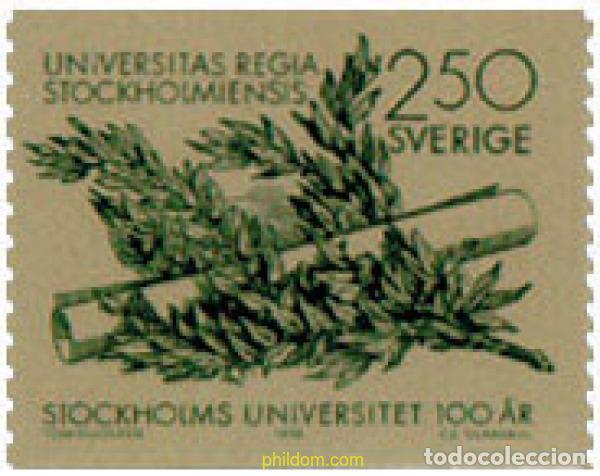 Sellos: 109746 MNH SUECIA 1978 CENTENARIO DE LA UNIVERSIDAD DE ESTOCOLMO