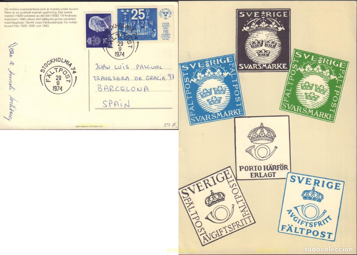 Sellos: 589377 MNH SUECIA 1974 STOCKHOLMIA 74. EXPOSICION FILATELICA INTERNACIONAL