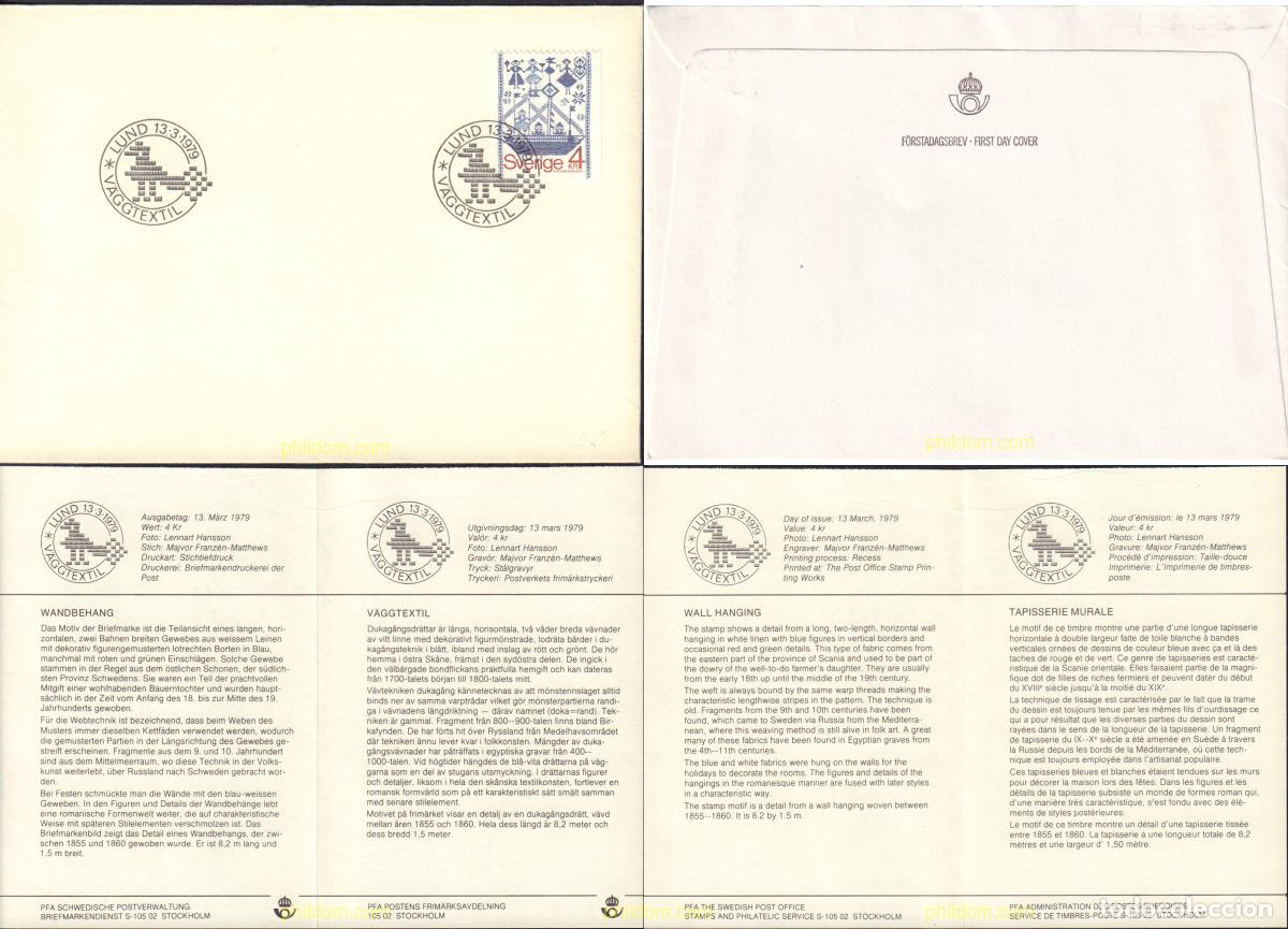 Selos: 435946 MNH SUECIA 1979 TAPICERIA ARTESANAL