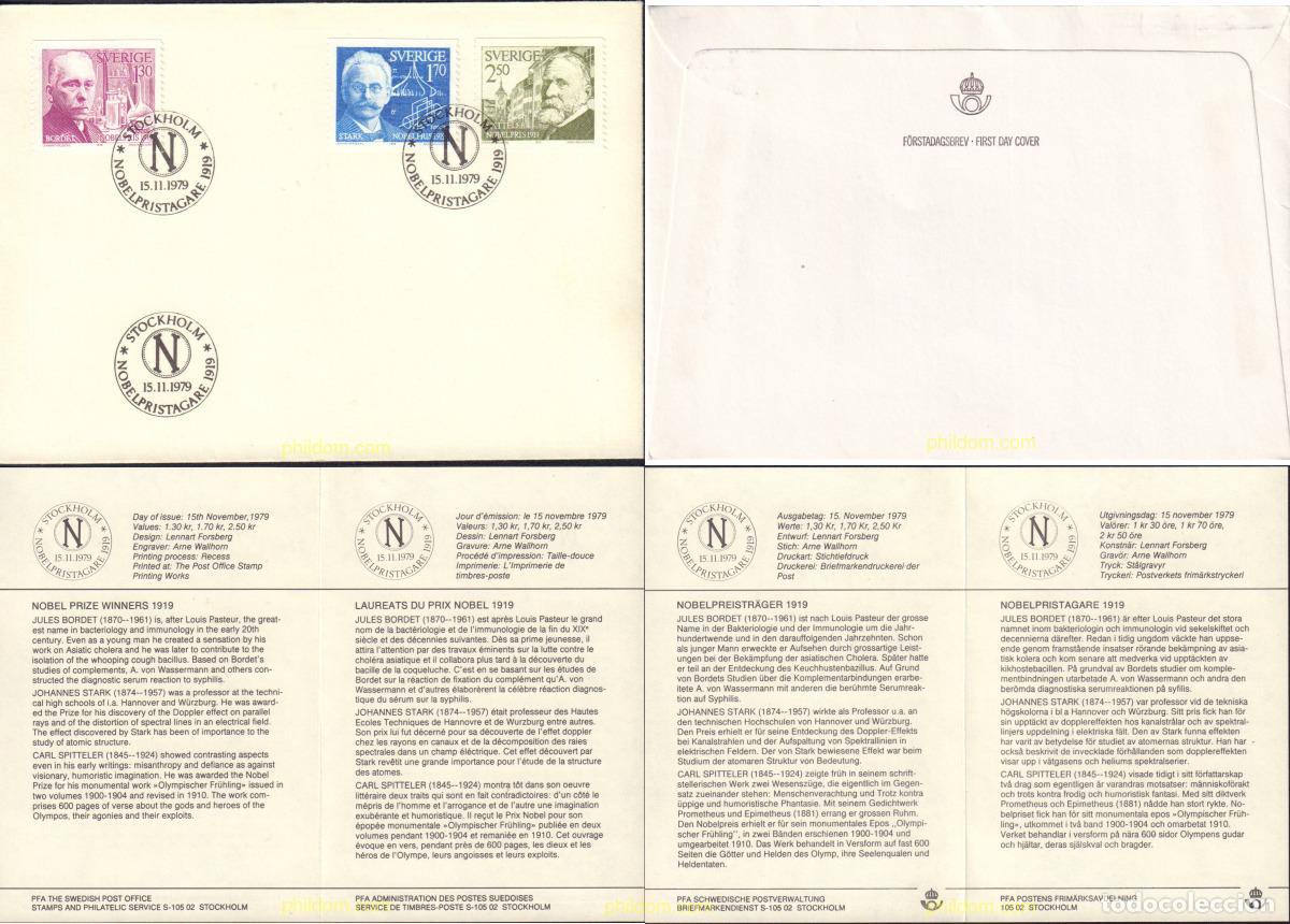 Sellos: 435952 MNH SUECIA 1979 PREMIOS NOBEL