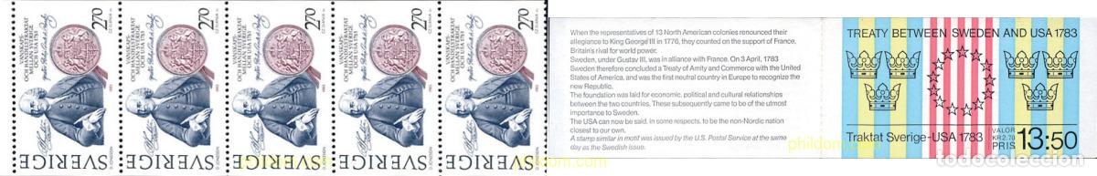 Sellos: 109942 MNH SUECIA 1983 BICENTENARIO DE LA FIRMA DEL TRATADO ENTRE SUECIA Y LOS ESTADOS UNIDOS
