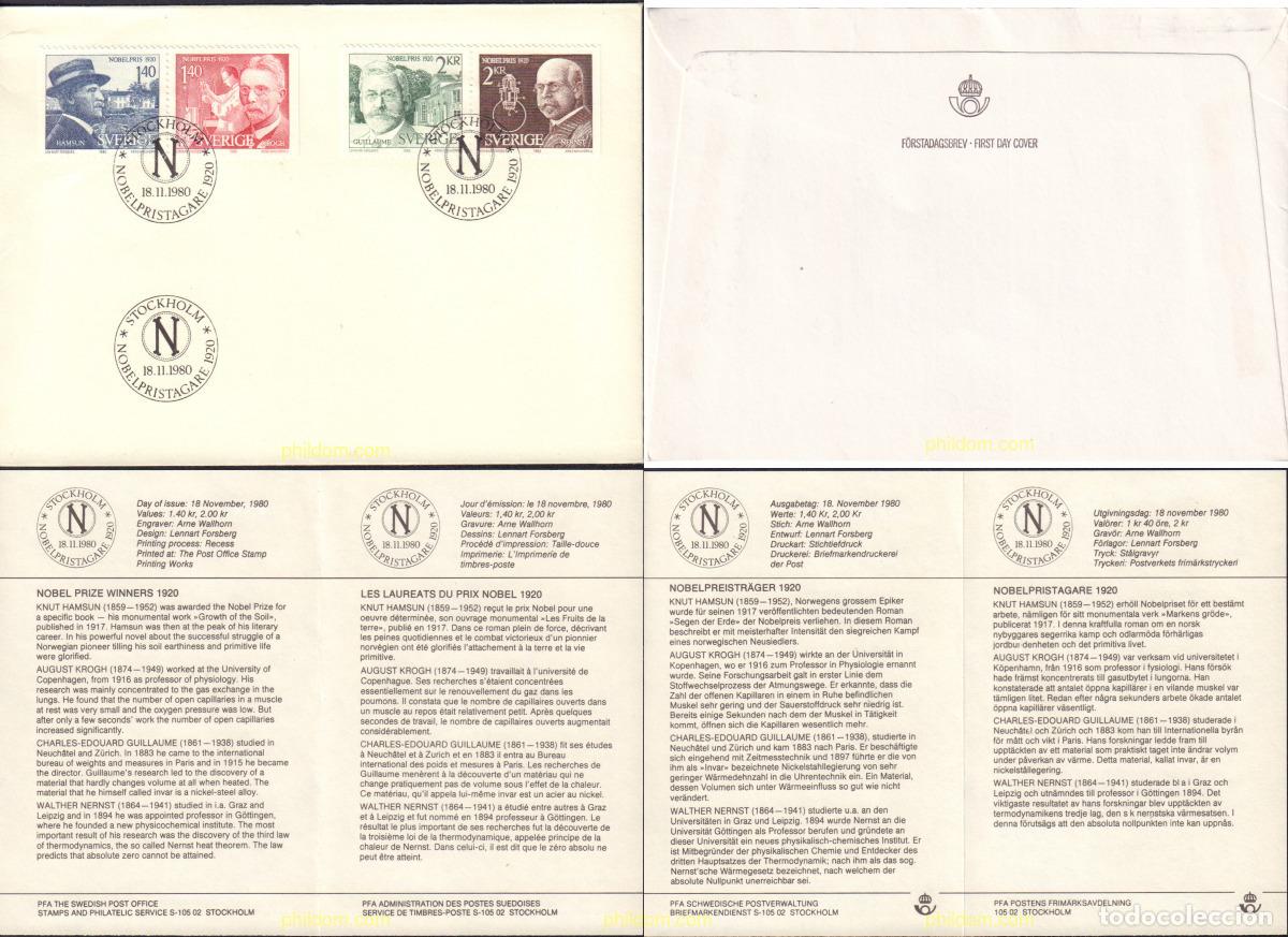 Sellos: 544450 USED SUECIA 1980 PREMIOS NOBEL
