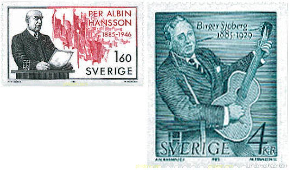 Stamps: 111873 MNH SUECIA 1985 CENTENARIO DE NACIMIENTOS DE PERSONALIDADES CELEBRES