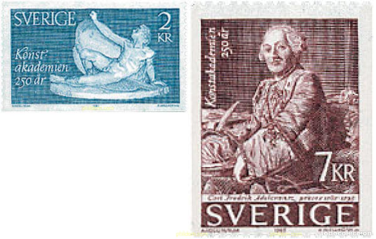 Stamps: 111801 MNH SUECIA 1985 250 ANIVERSARIO DE LA REAL ACADEMIA DE BELLAS ARTES