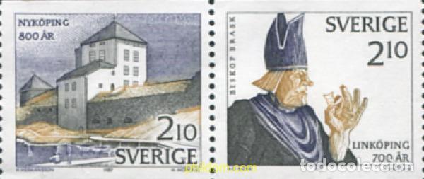 Sellos: 363963 MNH SUECIA 1987 ANIVERSARIO DE LA FUNDACION DE LAS CIUDADES SUECAS
