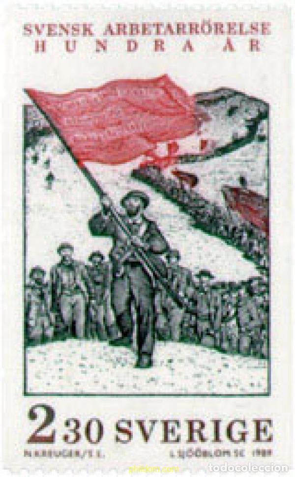Sellos: 112619 MNH SUECIA 1989 CENTENARIO DEL MOVIMIENTO DE OBREROS SUECOS