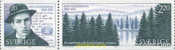 Sellos: 112526 MNH SUECIA 1988 CENTENARIO DEL NACIMIENTO DE DAN ANDERSSON