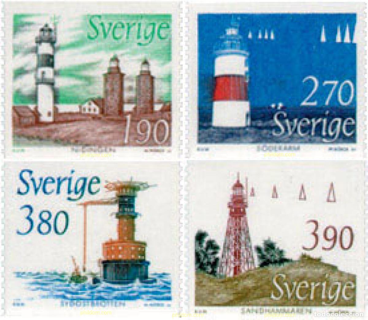 Sellos: 112616 MNH SUECIA 1989 FAROS SUECOS