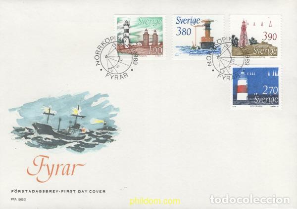 Sellos: 436276 MNH SUECIA 1989 FAROS SUECOS