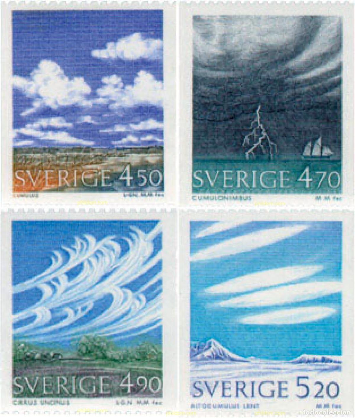 Sellos: 112671 MNH SUECIA 1990 NUBES Y METEOROLOGIA