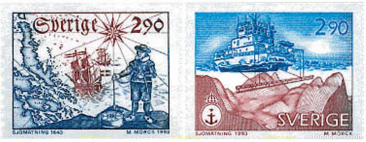 Sellos: 113091 MNH SUECIA 1993 350 ANIVERSARIO DE LA CREACION DEL SERVICIO HIDROGRAFICO